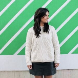 Topshop Ivory Chunky Cable Knit Sweater Size 4